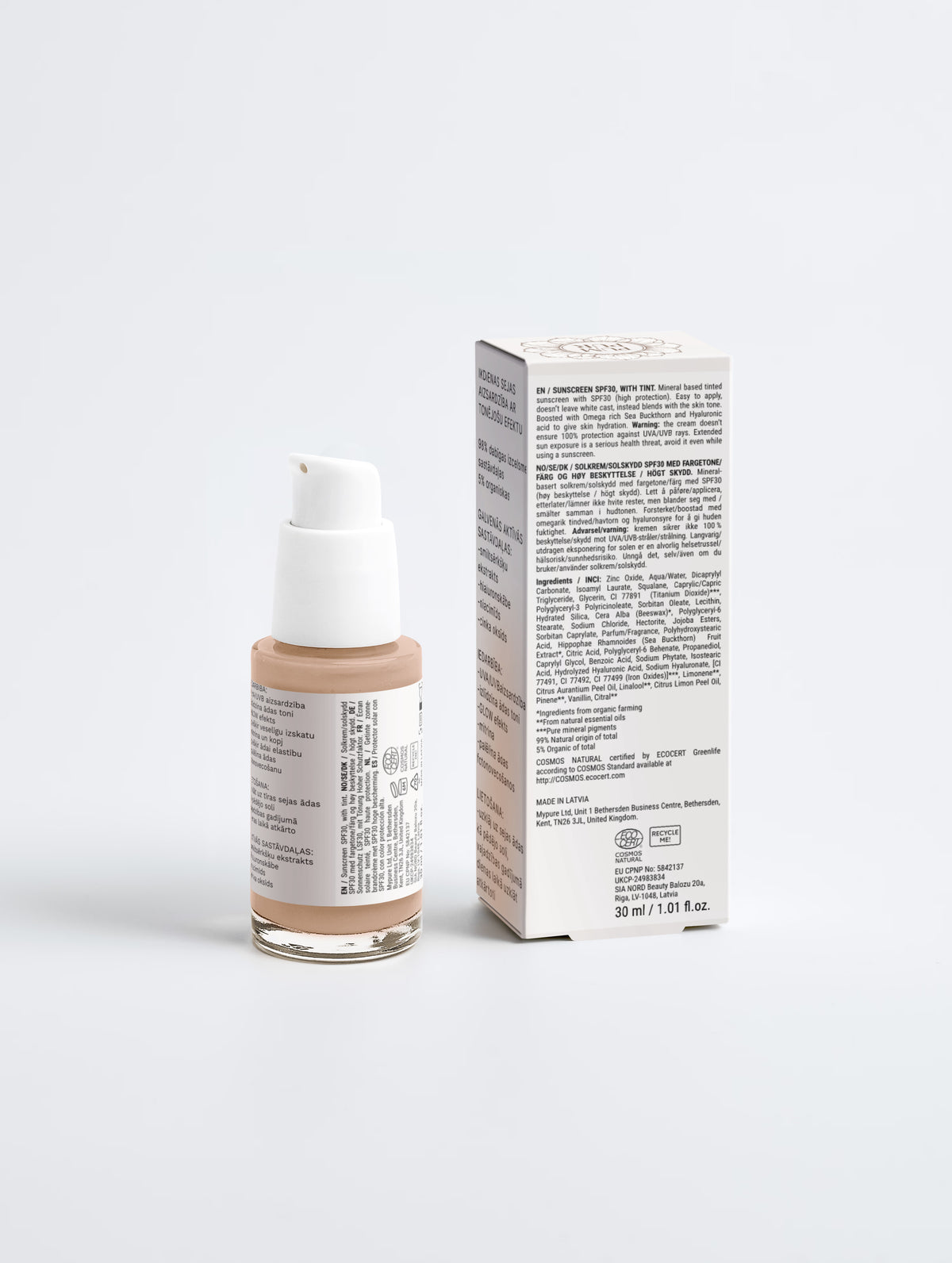 Sunscreen SPF30, with tint